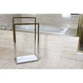 thumbnail image 3 of Kingston Brass SCC8261 Edenscape 33-5/8 Inch Freestanding Pedestal 2-Tier Towel Rack with Wooden Shelf in Polished Chrome, 3 of 8