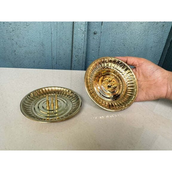 NamasteHimalayas Set of 2 Brass Incense Holder – Ideal for Pooja, Meditation, and Home Aromatherapy