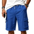 thumbnail image 4 of Sewkxo Mens Casual Sweat Shorts Drawstring Elastic Waist Athletic Workout Gym Jogger Shorts with 4 Pockets,Royal Blue 2XL, 4 of 7