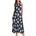 thumbnail image 3 of Cute Daisies Print Dress Floral Blossom Maxi Dress Street Style Casual Long Dresses Women Sleeveless Graphic Oversize Vestido, 3 of 7