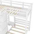 thumbnail image 5 of Harper & Bright Designs Triple Bunk Bed with Storages Staircase, Wood Twin Over Twin & Twin Bunk Bed Frame with Little Drawer and Storage Board for 3, White, 5 of 10