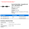 thumbnail image 2 of Front Left Axle Shaft - Compatible with 1999 - 2002 INFINITI G20 2000 2001, 2 of 2