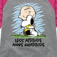 thumbnail image 3 of Peanuts - Less Atitude More Gratitude - Toddler & Youth Girls Raglan Graphic T-Shirt, 3 of 6
