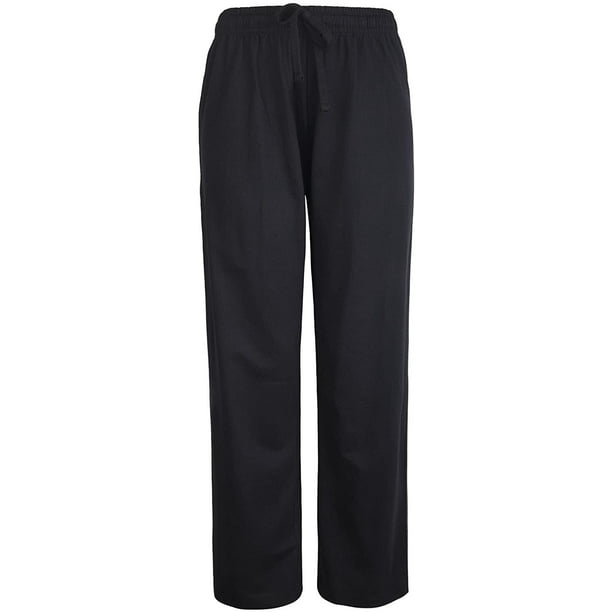 Sofra Women's Cotton Jersey Pajama Lounge Yoga Pants Black - Walmart.com