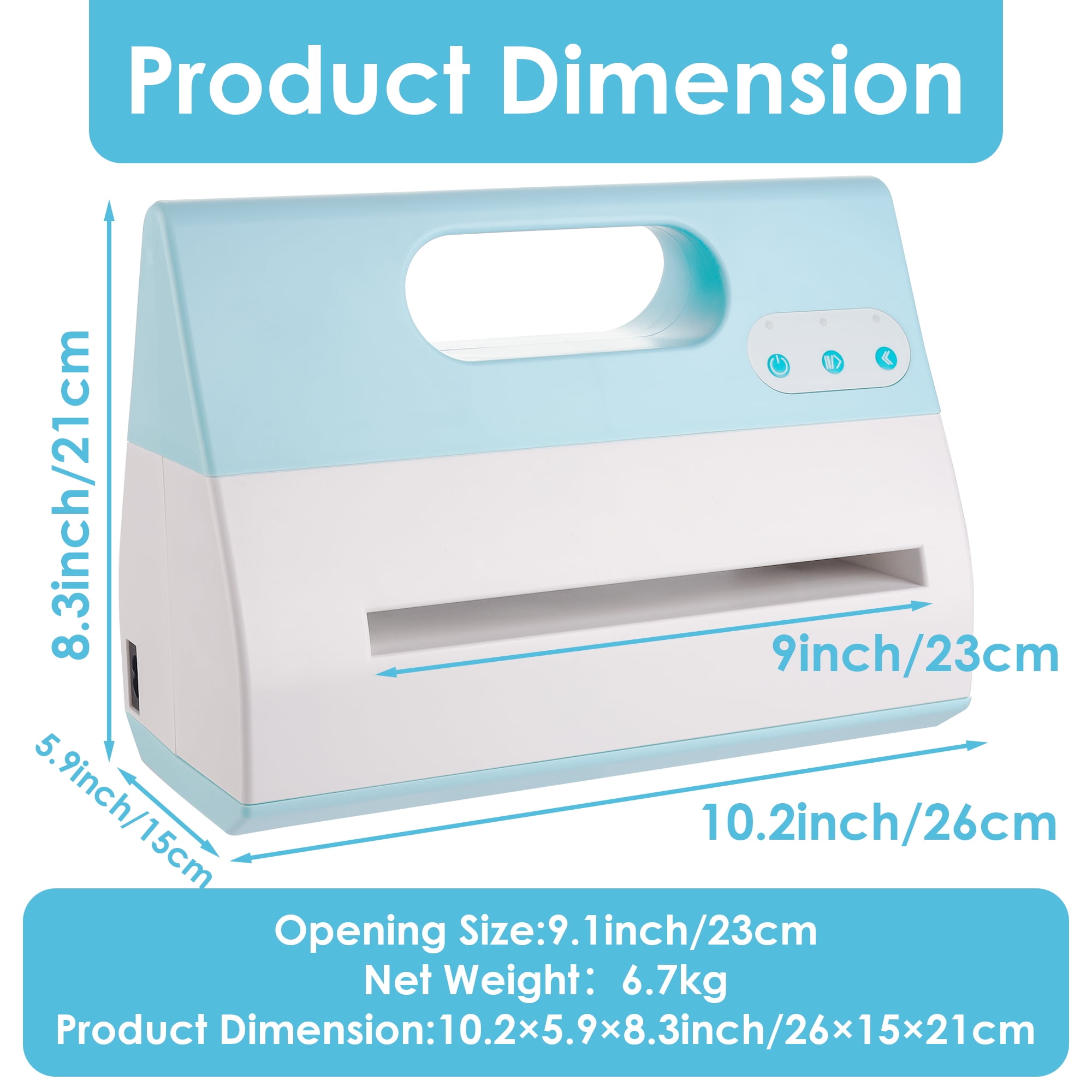 Blue Color Electric A4 Die Cutting & Embossing Machine for Arts & Crafts, Scrapbooking & Cardmaking,9” Opening