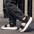 thumbnail image 4 of Gyujnb Boys Open Toe Sport Sandals Adjustable Strap Breathable Casual Outdoor Beach Shoes Flat Heel (Boys),10-10.5 Years, 4 of 8