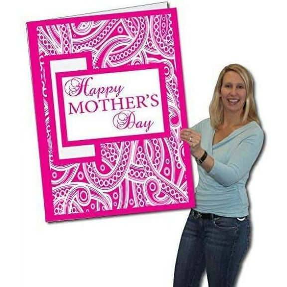 Victory Store Pink Paisley 2ft By 3ft Mother's Day Card