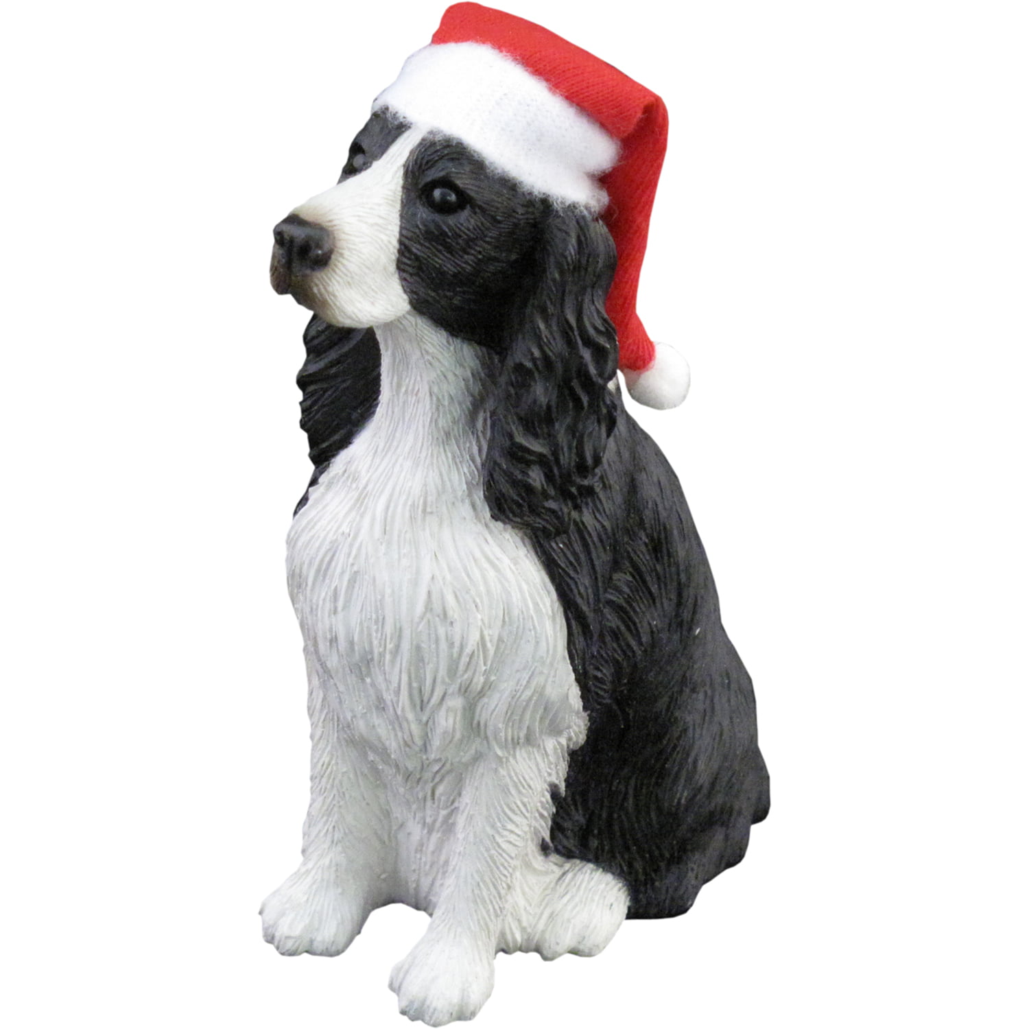 Sandicast Sitting English Springer Spaniel w/ Santa's Hat Christmas Dog Ornament 