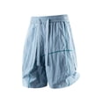thumbnail image 4 of LiuXxxx Casual Athletic Shorts with Multiple Pockets Loose Fit Comfortable Outdoor Sports Beach Walking Shorts Blue XL, 4 of 4