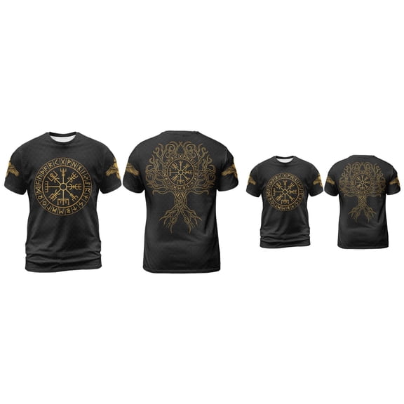 Norse Mythology Gods Nordic Vikings Pagan T-Shirt Small, Casual Short Sleeve Tee