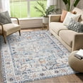 thumbnail image 4 of Haperlare Washable Area Rug Oriental Rug Boho Vintage Floral Area Rug Non Shedding Rugs for Bed Room Living Room, 8' x 10' Blue/Beige, 4 of 5