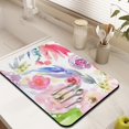 thumbnail image 3 of Absorbent Dish Drying Mat with Watercolor Floral Design - Ideal for Large Kitchen Counters, 3 of 7