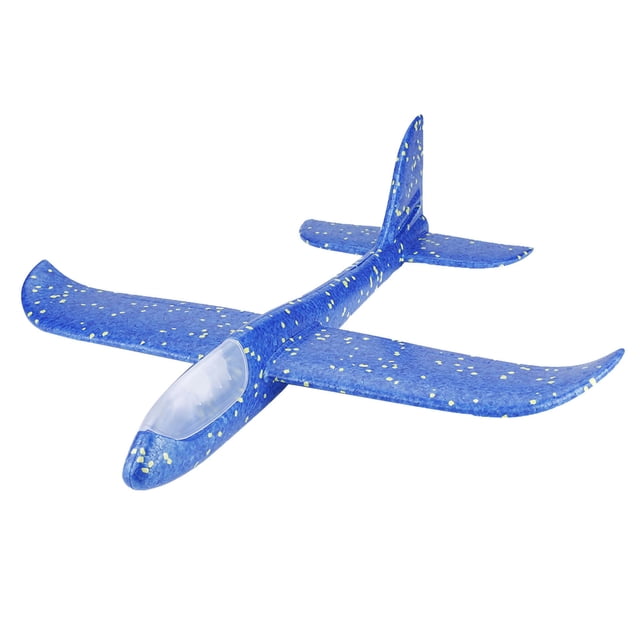 Mini planeador de lanzamiento volador, avión nocturno brillante, juguete, modelo de avión de lanzamiento manual (azul)