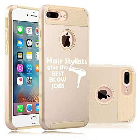 Shockproof Impact Hard Soft Case Cover for Apple (iPhone 7 Plus/iPhone 8 Plus) Hair Stylists Give The Best Blow Jobs Funny Hairdresser (Hairdressers Give The Best Blow Jobs)