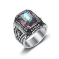 thumbnail image 6 of Retro Personalized Colored Gemstone Men's Ring, 6 of 10
