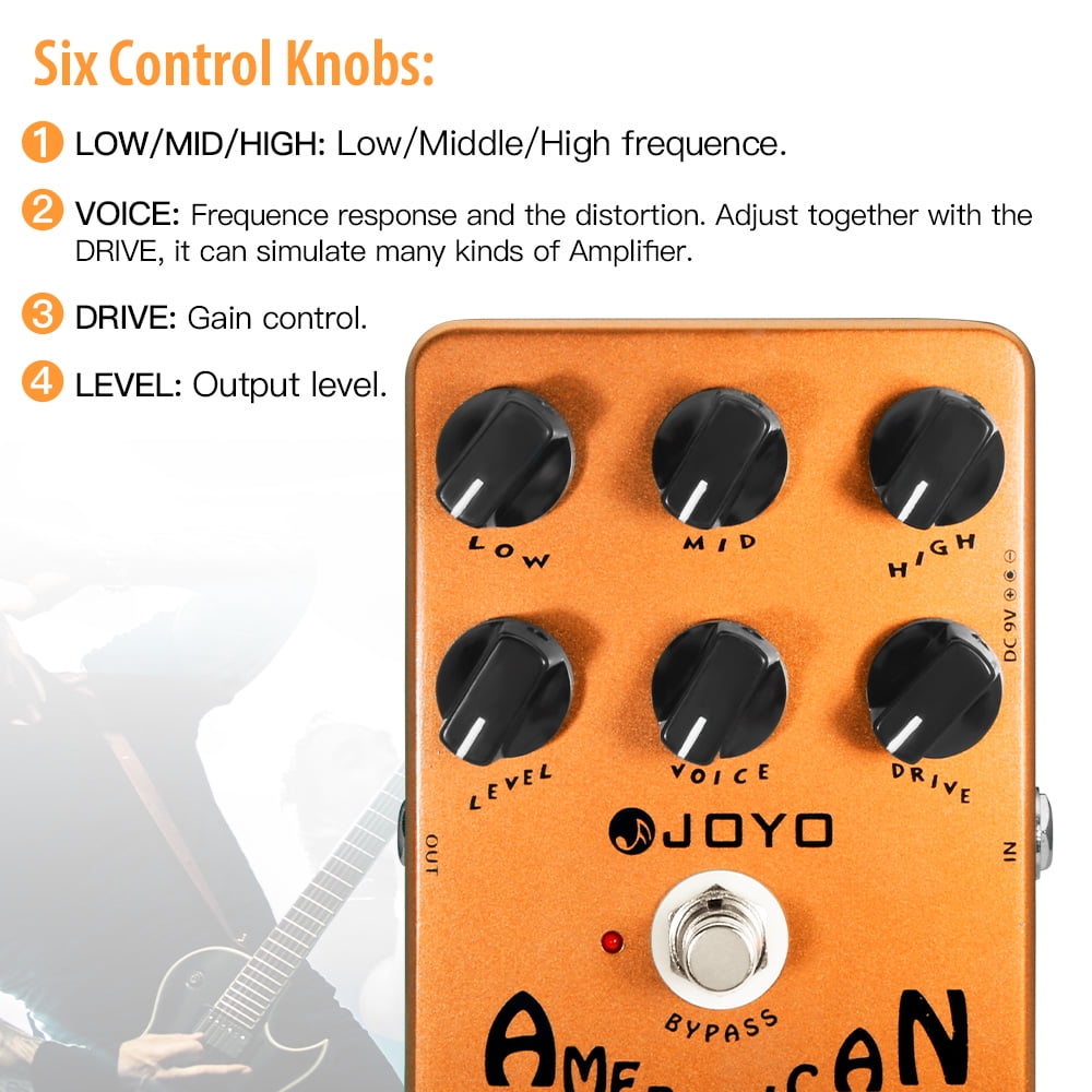 JOYO JF-14 American Sound Amp Simulator Pedal of Fd 57 Deluxe Amplifier for Electric Guitar