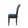 thumbnail image 3 of Noble House Chardean Traditional Dining Chairs, Set of 2, Navy Blue, 3 of 7