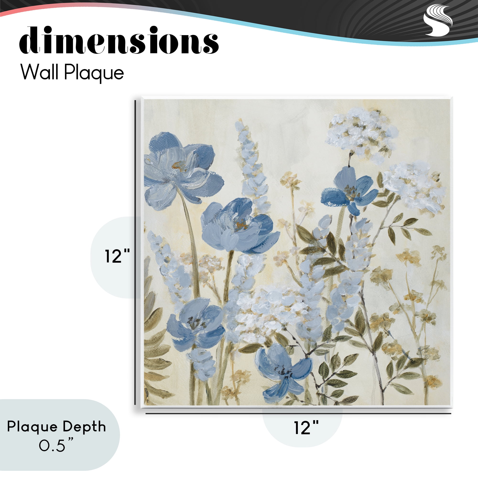 Stupell Industries Peace In The Blue Garden Wall Plaque Art, design by Lanie Loreth