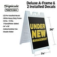 thumbnail image 2 of Under New Management 24" x 36" Double Sided A-Frame Sidewalk Sign Includes 2 Installed Decals Foldable Portable White Signicade Sandwich Board Business Promotions Clear Messaging, 2 of 6