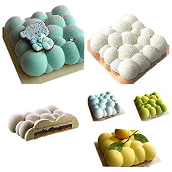 3D Cloud Chocolate Cake Silicone Mold Square Bubble Mousse Baking Molds 6Cavity