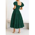thumbnail image 5 of Women's Summer Short Puff Sleeve Smocked Dress Square Neck Long Dresses, 5 of 6