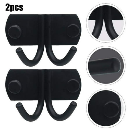 

Lierteer 2Pcs Stainless Steel Double Hook Over The Cabinet Hook Black Wall Hanger Coat