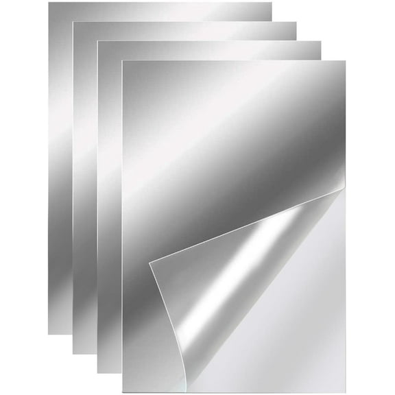 4PCS Square Mirror Wall Stickers, Full Length 3D Mirror DIY Home Decorative Acrylic Mirror Sheet Mirror Tiles for Home Wall Decoration,