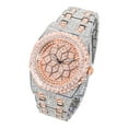 thumbnail image 3 of Men's Luxury 43mm Fully Iced Out Octagon Watch - Dazzling Simulated Diamonds, Quartz Movement - Rose Dial, 3 of 5