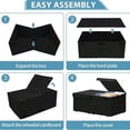 thumbnail image 3 of odorsTT Under Bed Storage Container with Wheels, 2 Pack 10" High Deep Underbed Rolling Box Storage Bins Drawers with Lids for Bedroom, Dorms, Clothes, Shoes, Blankets, No Assemble Required, Black, 3 of 5
