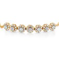thumbnail image 2 of Gem Stone King 18K Yellow Gold Plated Silver Sky Blue Aquamarine and White Topaz Tennis Bracelet for Women (2.17 Cttw, Gemstone March Birthstone, 7 inch with 2 inch Extender), 2 of 5