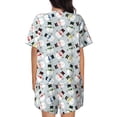 thumbnail image 6 of Fotbe Colorful Hat Snowman Print Pajama Set for Women 2 Piece Loungewear Short Sleeve Tops and Shorts Set Soft Sleepwear-Medium, 6 of 7