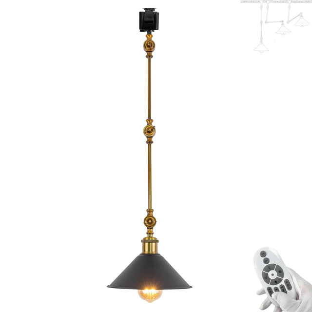 FSLiving Éclairage sur Rail Type J, Éclairage de Plafond Réglable avec Télécommande, Ampoules Edison DEL Intelligentes à Intensité Réglable Changeant de Couleur, Projecteur de Plafond Bricolage Monté sur Rail J, Noir Macaron - 1 Lumière