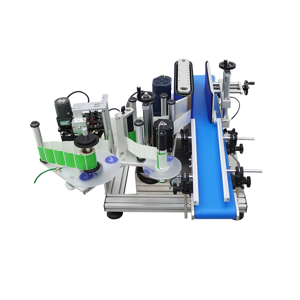Conveyor Table Round Bottle High Speed Marking Labeling Machine Automatic Round Bottle Label Applicator Desktop Labeler Maker with Emergency Stop Switch and Touch Screen 110V 20-200PCS/min