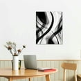 thumbnail image 2 of JEUXUS Black and White Grey Wall Art for Bedroom, Abstract Lines Art Canvas Print Artwork Set Modern Home Decoration for Bathroom Living Room, Small,16x20 inch, 2 of 4