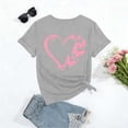thumbnail image 4 of Fshinging Women Heart Butterfly Print Short Sleeve Tops Summer Fashion Casual T-Shirts Light Gray M, 4 of 5