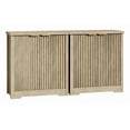 thumbnail image 3 of Modern Fluted Sideboard Buffet Cabinet – Adjustable Shelves, Metal Handles, Spacious Storage – Dining, Kitchen, Living Room, Entryway – Original Oak Color, 3 of 8