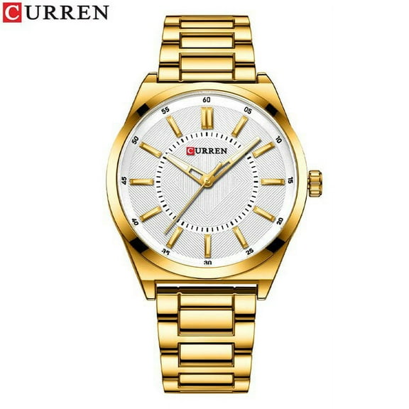 Curren Watches Men Top Brand Luxury Quartz Classic Black Business Wristwatch Stainless Steel Band Clock Simple - Quartz Wristwatches