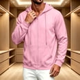 thumbnail image 6 of Zip Up Hoodies for Men Fashion Fleece Long Sleeve Hooded Sweat Shirts Winter Casual Thermal Classic Fit Drawstring Hoodies Pink 2XL, 6 of 6