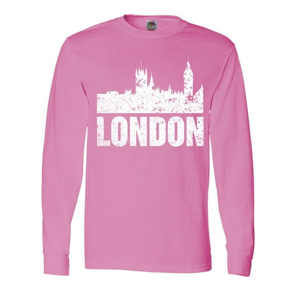 Inktastic London England City Skyline with Grunge Long Sleeve T-Shirt