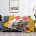thumbnail image 2 of Fuzoiu Floral Sunglasses Cat Art Print Flannel Blanket,Throw Blanket,Flannel Home Decor,Fleece Bed Blankets,Cozy Soft Blanket for Bed, Sofa, Camping, and Travel-40"x30", 2 of 6