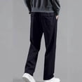 thumbnail image 5 of Men's Straight Leg Elastic Waist Joggers, Drawstring Casuals Trousers, Lightweight Quick Dry Breathable Stretchy Everyday Wear Streetwear Lounge Pants | JASKFLY,Black XL, 5 of 6