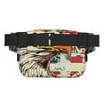thumbnail image 3 of Fotbe Sac Banane Rétro Imprimé Aigle Américain pour Femmes et Hommes, Sac de Taille Carré à Double Couche Imperméable avec Sangle Réglable pour Randonnée, Jogging, Cyclisme, 3 of 9