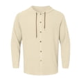 thumbnail image 2 of Chemise à Manches Longues pour Hommes - Cardigan Décontracté Uni pour les Vacances, Design à Capuche, à la Mode et Confortable, 2 of 5