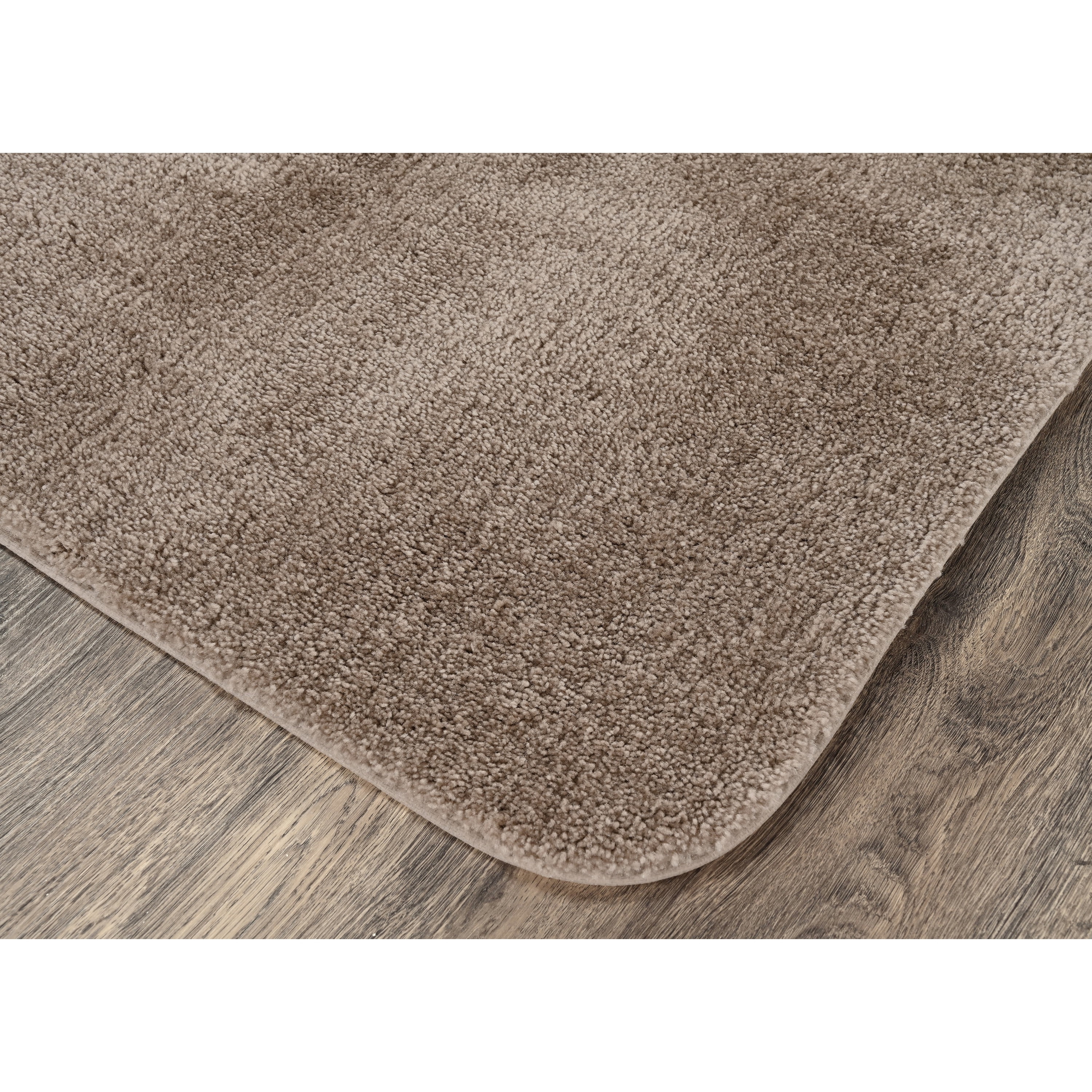 Garland Rug Traditional Washable Bath Rug Set, 2 Piece Set (17"x24" Bath Rug, & 21"x34" Bath Rug) Taupe