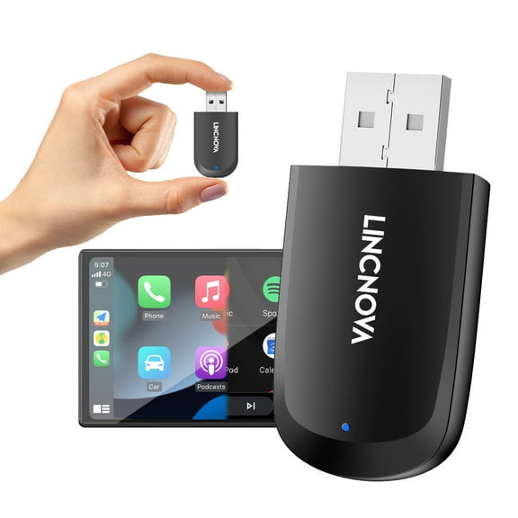 LINCNOVA 2-in-1 Wireless Adapter for Apple CarPlay and Android Auto Convert Wired to Wireless CarPlay Adapter