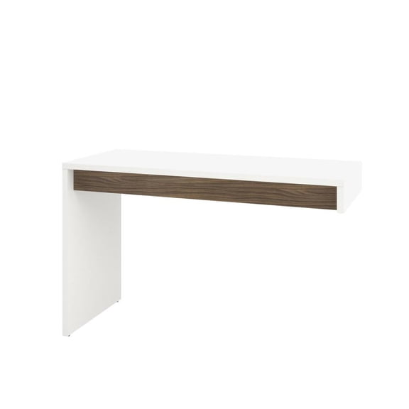 Nexera Liber-T Home 2 Reversible Desk Panels & Filing Cabinet Set, White & Walnut