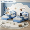 thumbnail image 5 of Twin XL Bed Frame with Storage Drawer & Smart LED Headboard, Princess Platform Bed, Blue, 5 of 7