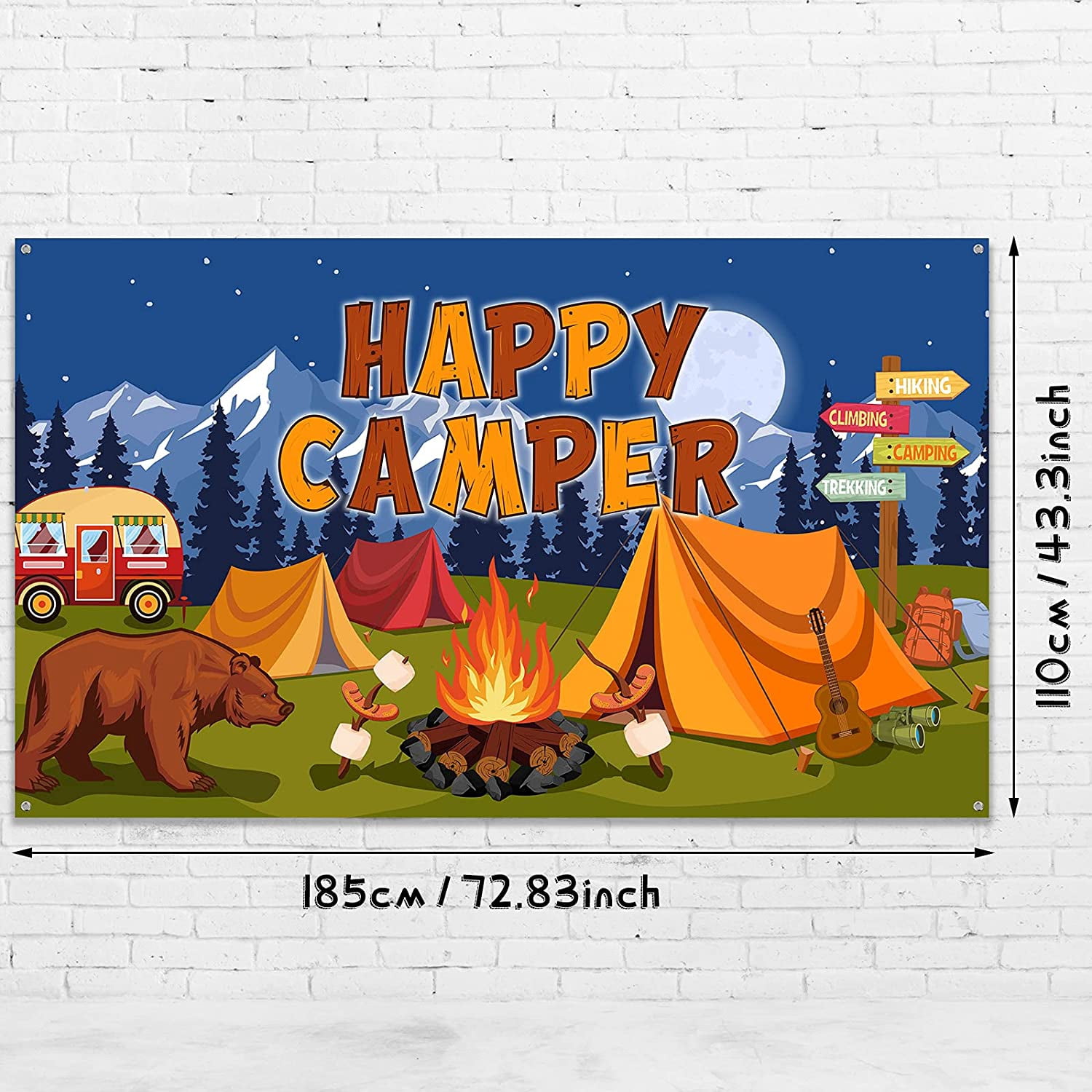 Hippeny Bannière De Bienvenue Sur Le Thème Du Camping, Décoration
