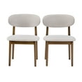 thumbnail image 3 of Christopher Knight Home Modern Upholstery Dining Side Chairs, Curved Back, Wood Frame, Walnut+Beige, Set of 2, 3 of 12