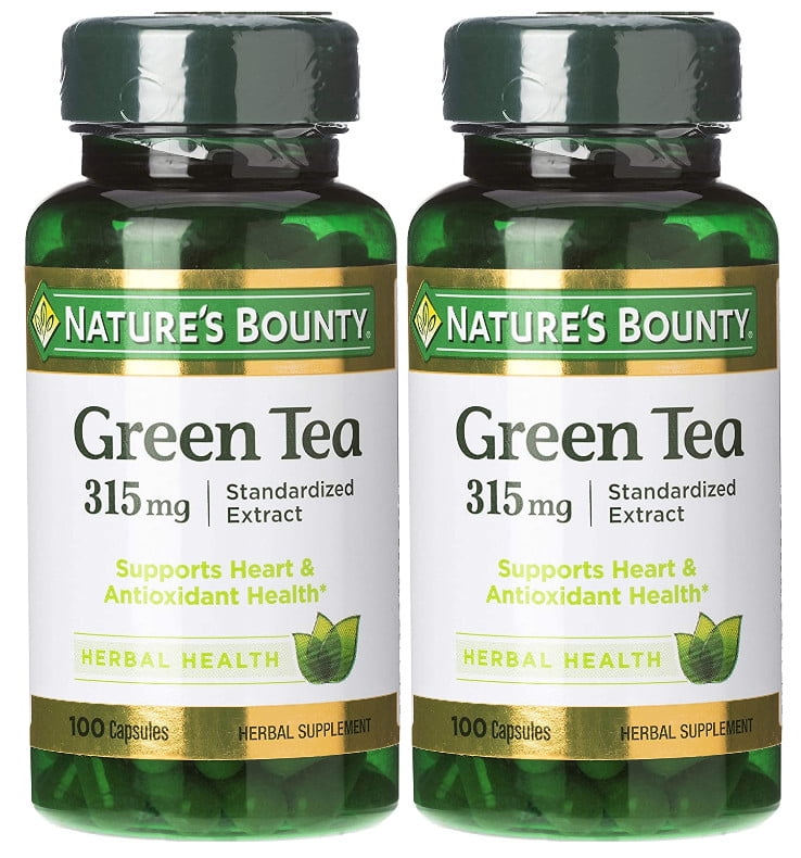 Nature's Bounty Green Tea Extract Capsules, 315 Mg, 100 Ct (2 pack)